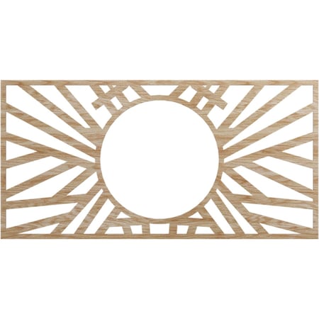 Ekena Millwork Hoover Wood Fretwork Pierced Ceiling Medallion, Red Oak, 38"W x 19"H x 14 1/4"ID x 3/8"T CMWP38X19X0375HORO